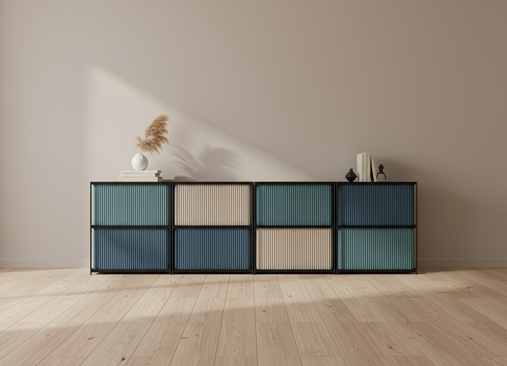 Stick blau-beige
